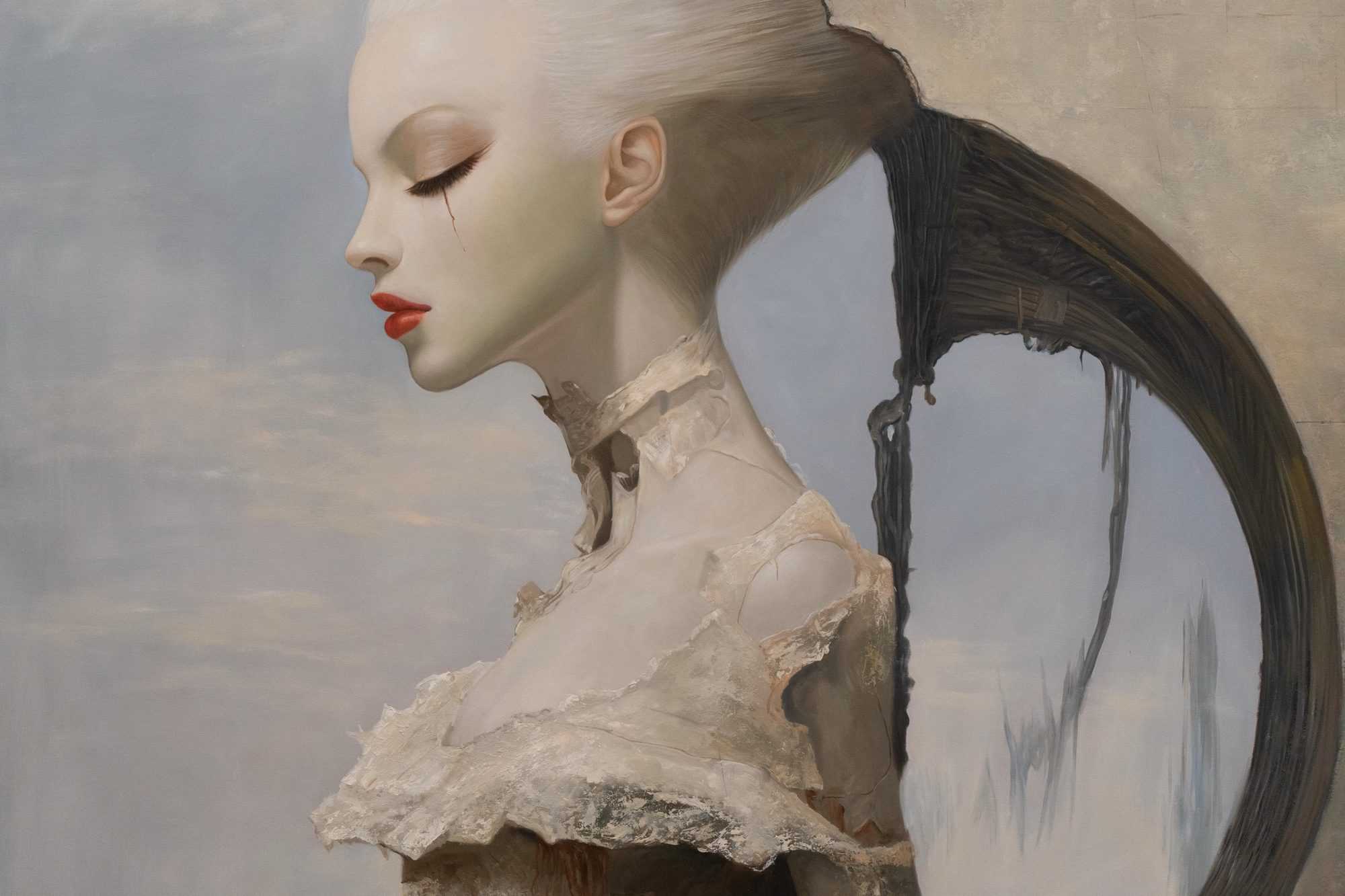 Jehan Legac 的瓷质侧影，立在 ART 11 的一角